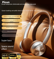 2025 New Model Picun R2 PRO Retro Over-Ear Headphones with Noise Cancellation, OOTD Maillard Style Wireless Bluetooth Headset.