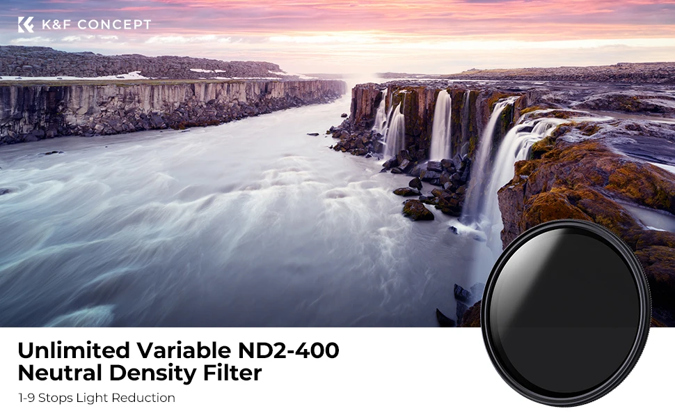 K&F K F Concept nd filter ND 2 ND 400 ND2 ND400 Variable ND 49mm 52mm 55mm 58mm 67mm 77mm 72mm 82mm filter Adjustable nd filter