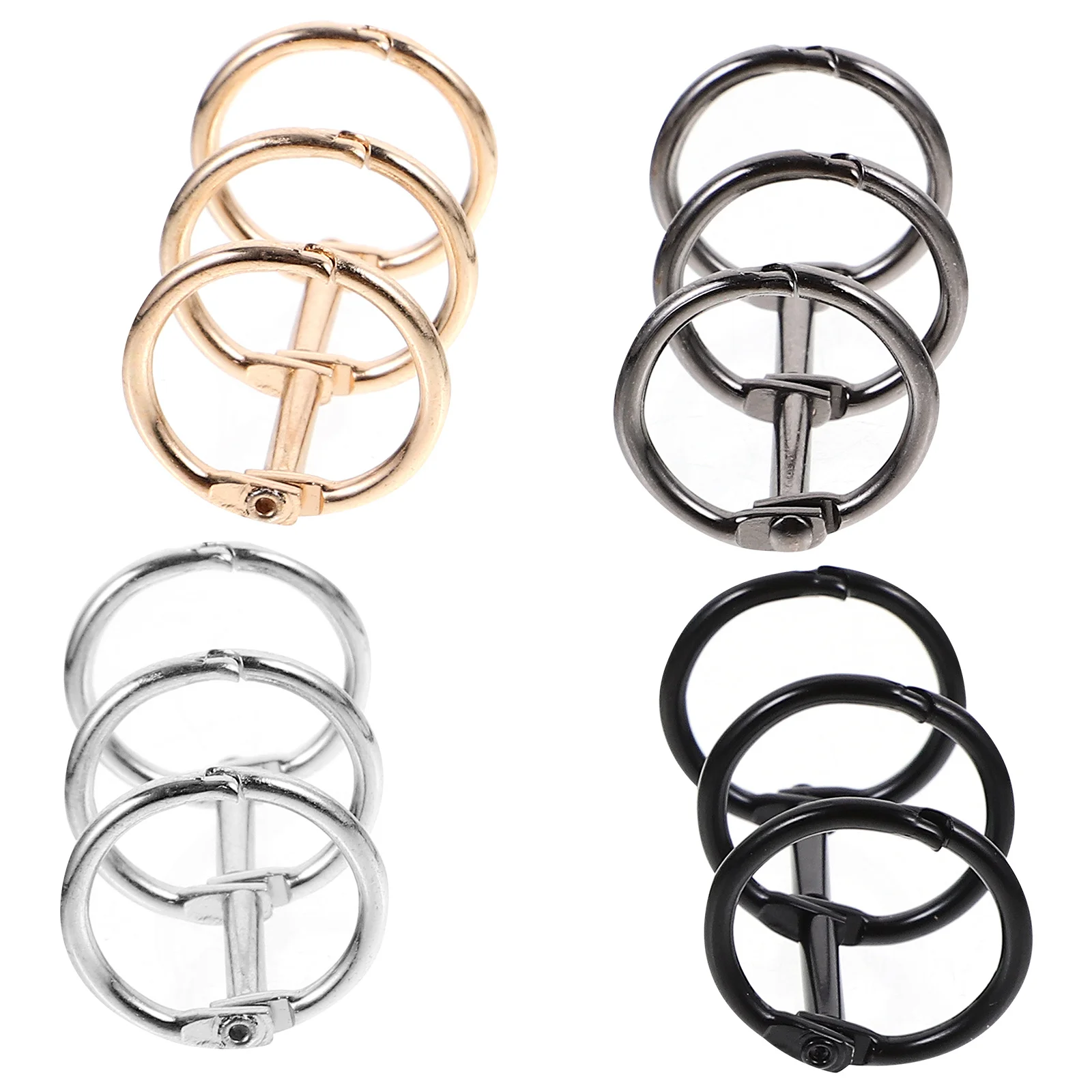 

4Pcs Three-Hole Binder Rings Metal Binder Clips for Office Home School Document Organization Long-Lasting File Storage Solution