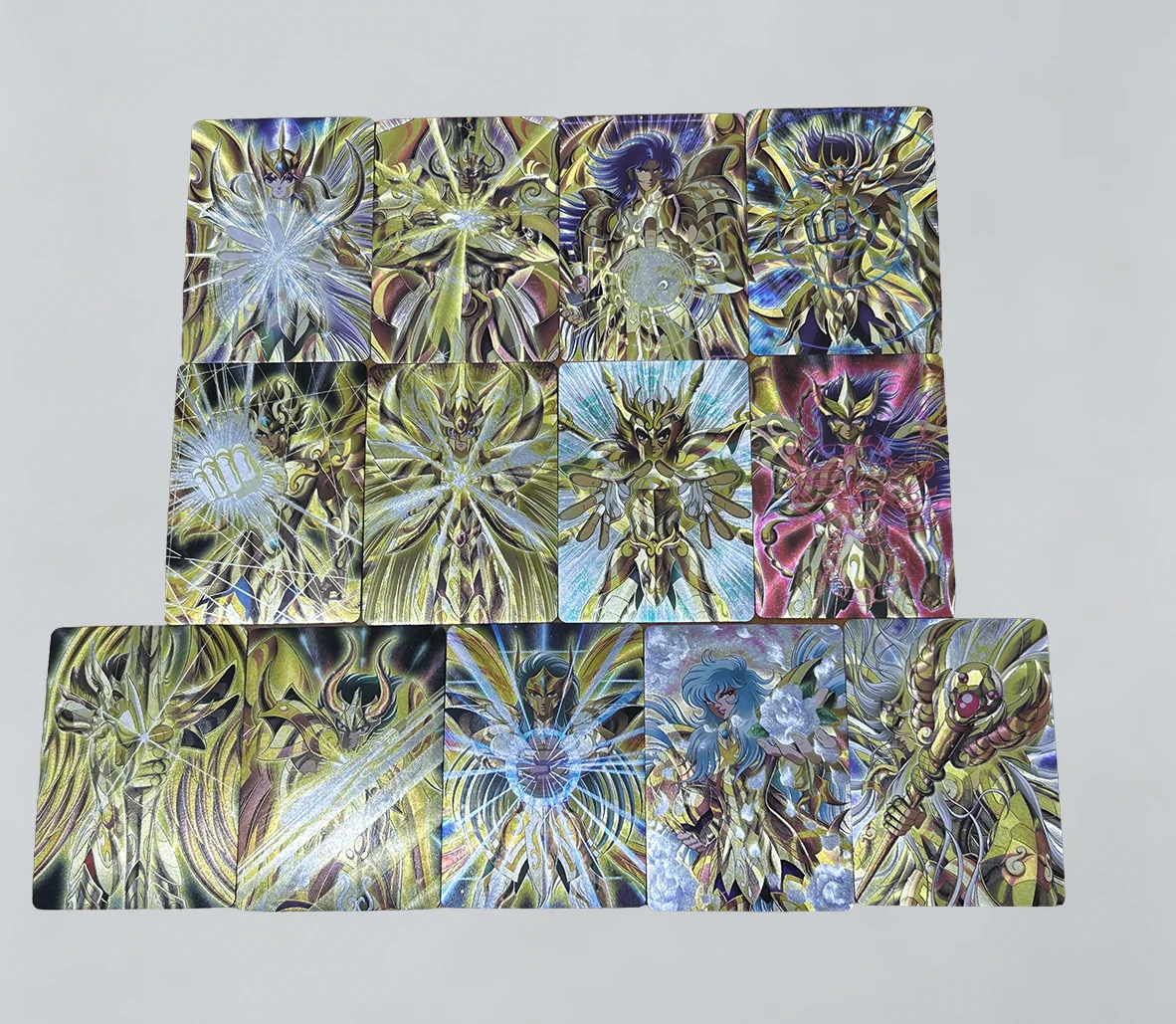 DIYSGold Saint Card, Twelve Zodiac Gold Saints, Anime Trading Card, Holographic Flash Card, Collection Card anime card store