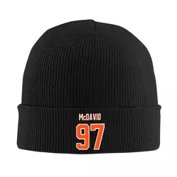 Connor McDavid 97 For Edmonton Oilers Fans Warm Knitted Cap Fashion Bonnet Hat Autumn Winter Outdoor Beanies Hats for Men Women