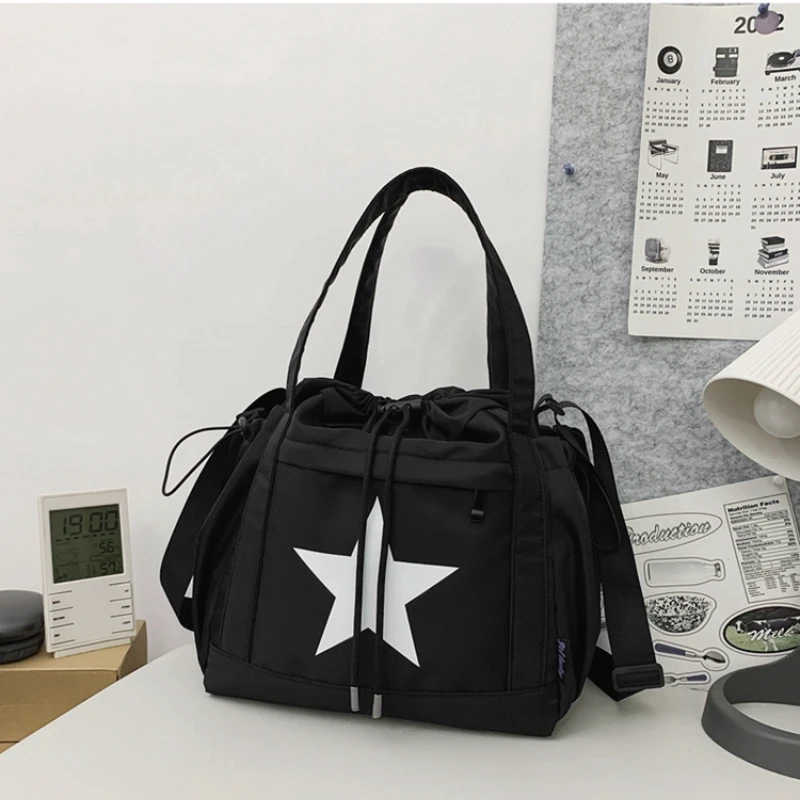 Cool Couple Shoulder Bag Fashion Personality Women Crossbody Bag High Capacity Student Schoolbag New Casual Nylon Tote Bag