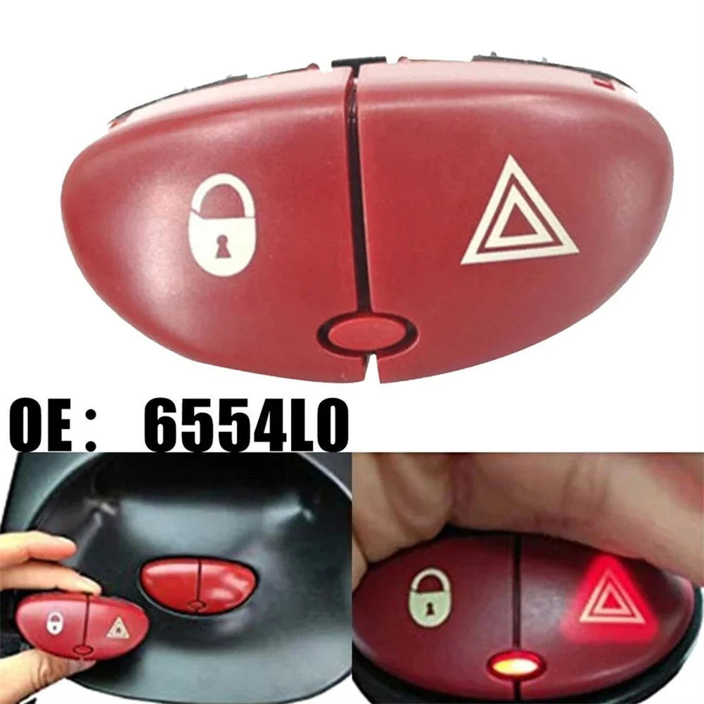 Car Switch Button for For 206 Hazard Light Flasher Replacement Hatchback 1998-2015 Box 1999-2010 Saloon CC 2000-2010 SW