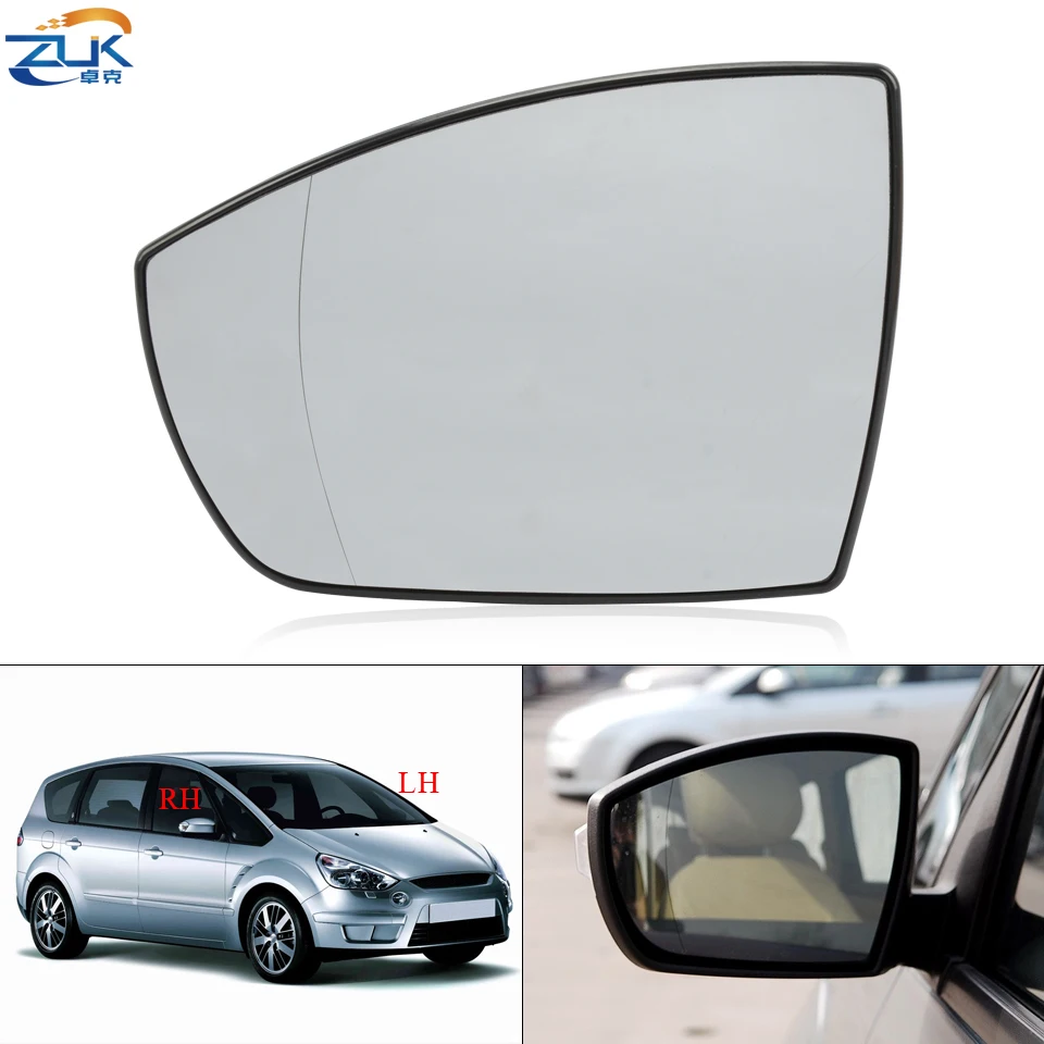 

ZUK Car Outer Door Rearview Side Mirror Lens Glasses For FORD S-MAX Galaxy 2006-2014 C-MAX KUGA Ecosport 2012-2018 With Heated
