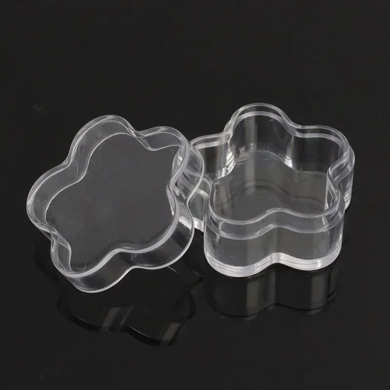 Mini Transparent Storage Box Plastic Heart Shaped Packaging Boxes for Jewelry Earrings Travel Cream Box Cosmetic Container Cases