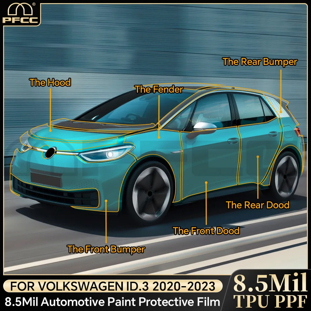 

PPF Paint Protection Film for Volkswagen VW ID.3 2020 2021 2022 2023 Precut Body Sticker Clear Bra TPU Transparent 9.5mil PPF