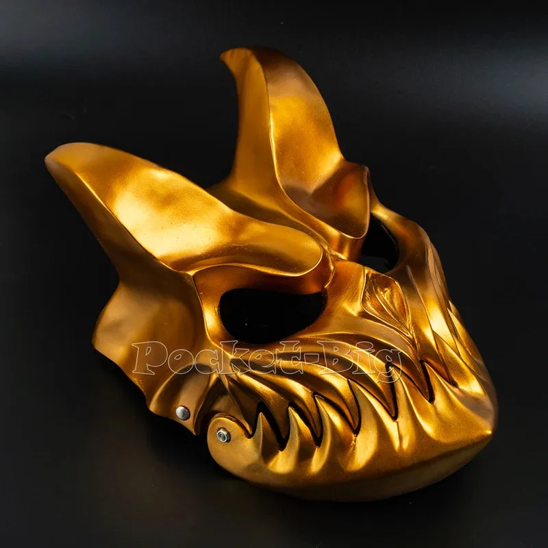 

CyNEW RESIN Demon Mask Slaughter To Prevail Mask Kid of Darkness Demolisher MoveAble Mouth Halloween Horns Cosplay Accessories