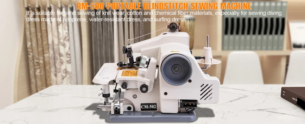 Portable Blindstitch Hem Chain Stitch Sewing Machine 1200 Stitches Per Min For Apparel Tailoring And Alterations
