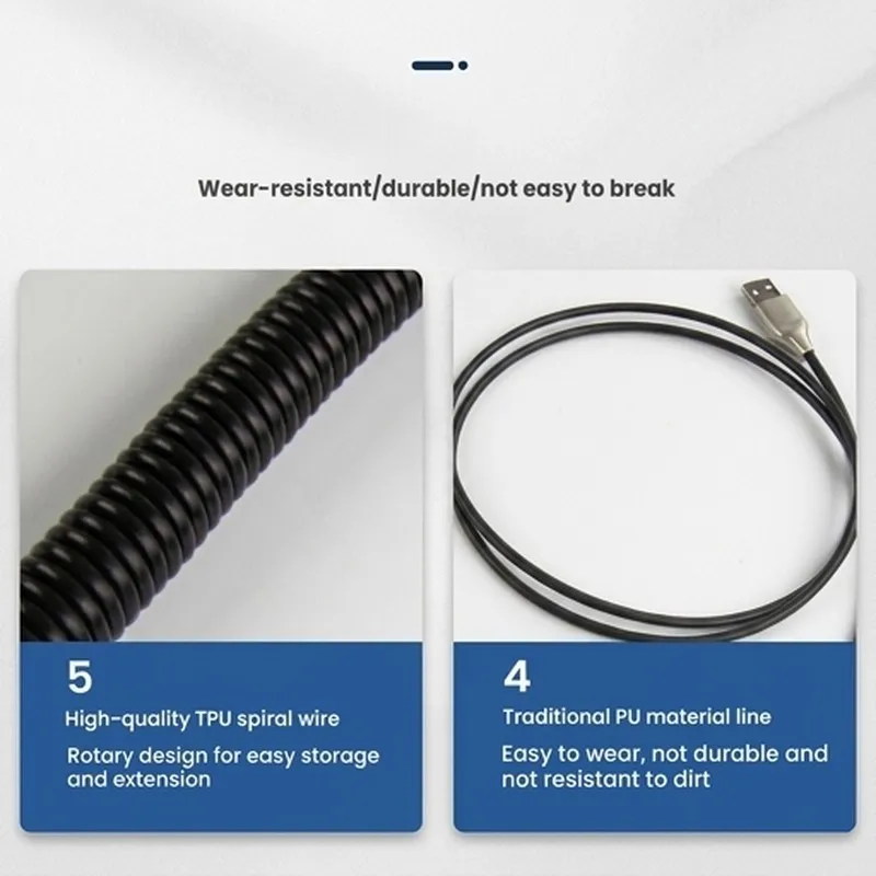USB Cable Coiled Type C Aviator Connector Max Computer Mechanical 3M Keyboard Aviation For Desktop