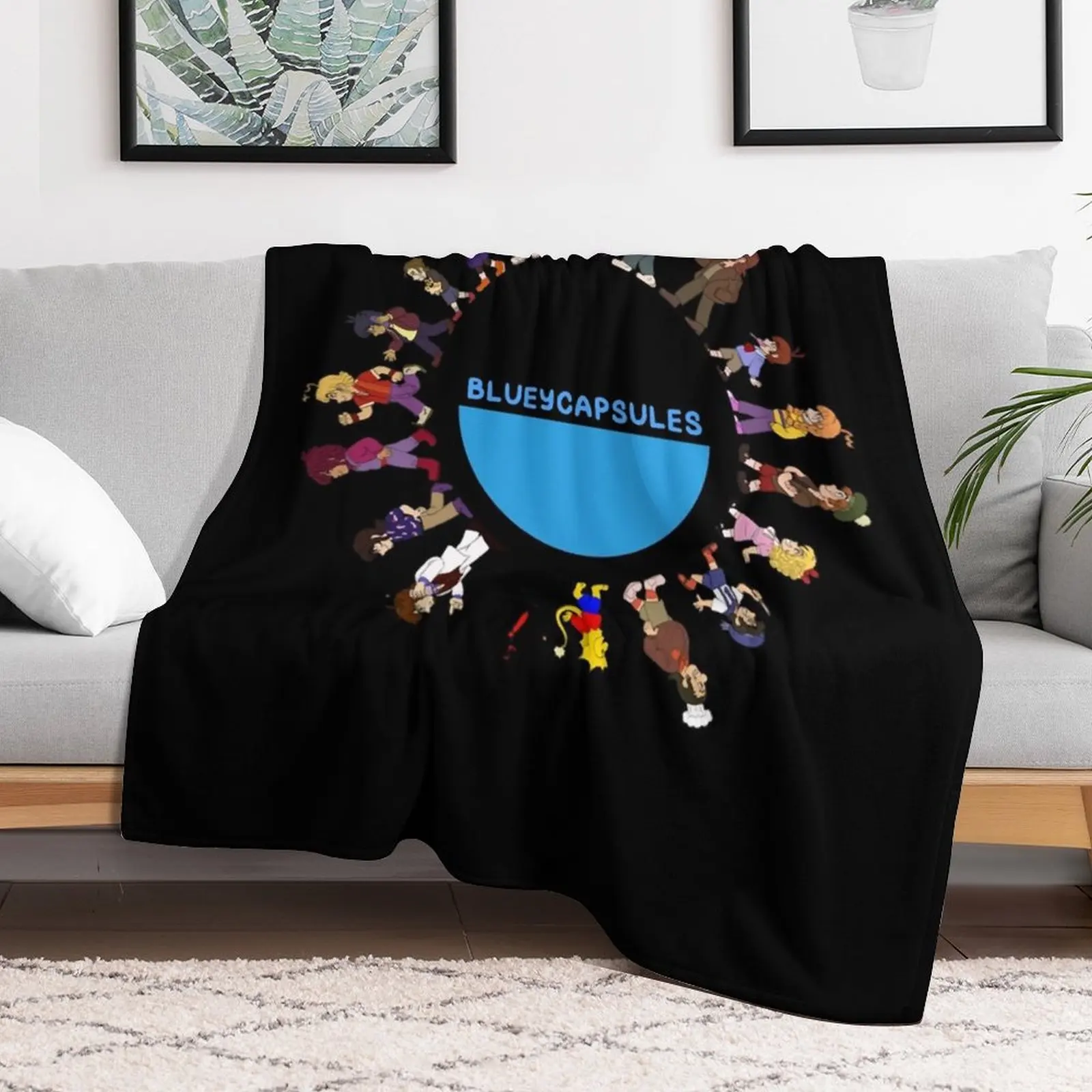 Bluey Capsules Throw Blanket Blankets For Bed Flannel Blankets