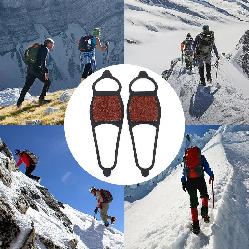 Противоскользящие ледяные когти с грубым песком для зимней уличной прогулочной обуви, нескользящая безопасная универсальная силиконовая марля, материал