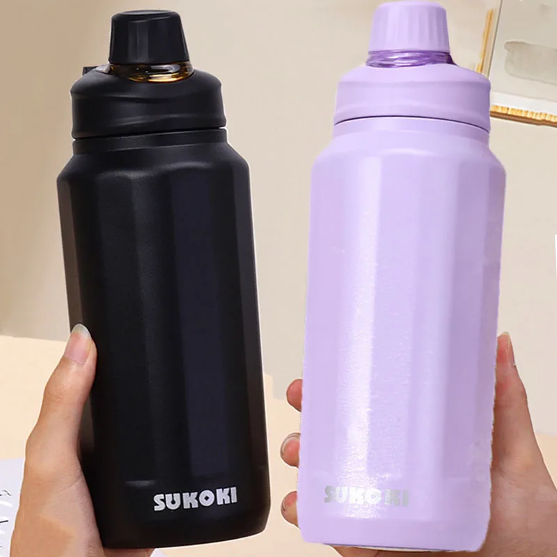 1000ML Cup Large Capacity Vacuum Cup Thermos Bottle Purple Black Red Stainless Steel Insulated Water Bottle Travel Cup