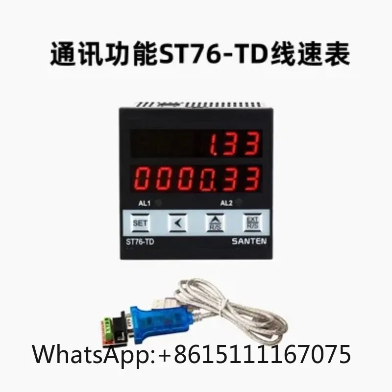 ST76TD Roller Type Meter Counter, Electronic Digital Display Linear Speedometer, Encoder Control Tachometer