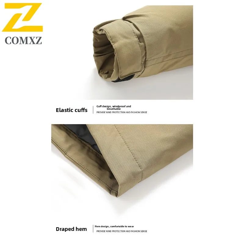 COMXZ Luxury Men Down Jacket 2025 Outdoor Camping Windproof Puffer Coat Travel Camping Cold Protection Winter Jackets
