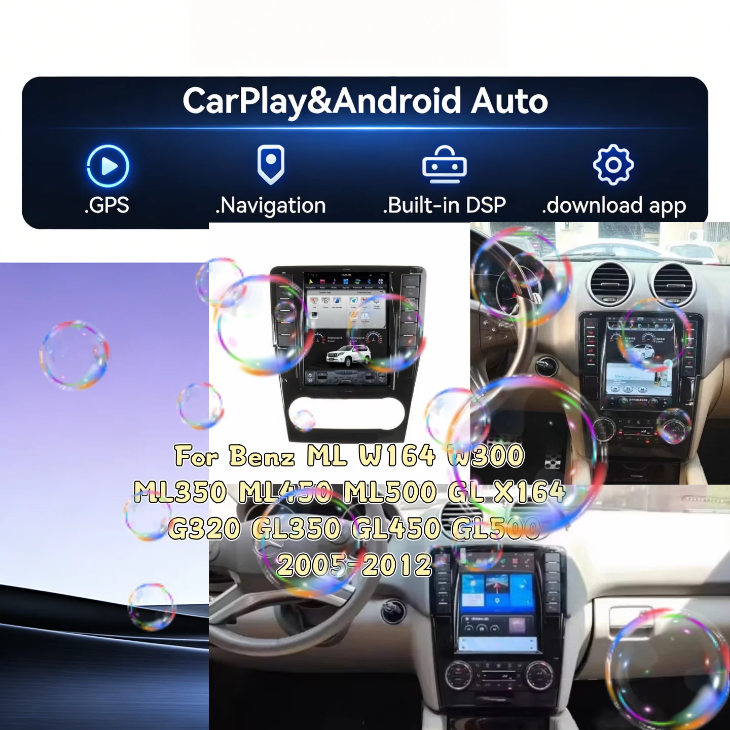 

Автомагнитола с Android для Mercedes-Benz ML GL 2005-2012 годов выпуска, мультимедийный проигрыватель с GPS-навигацией