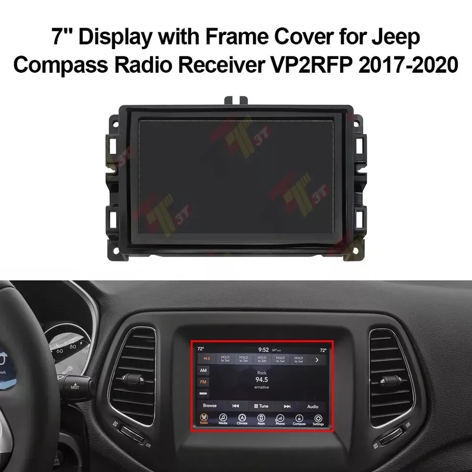 

Navigation LCD 7" Display with Touch Screen Frame Cover for Jeep Compass Radio Receiver VP2RFP