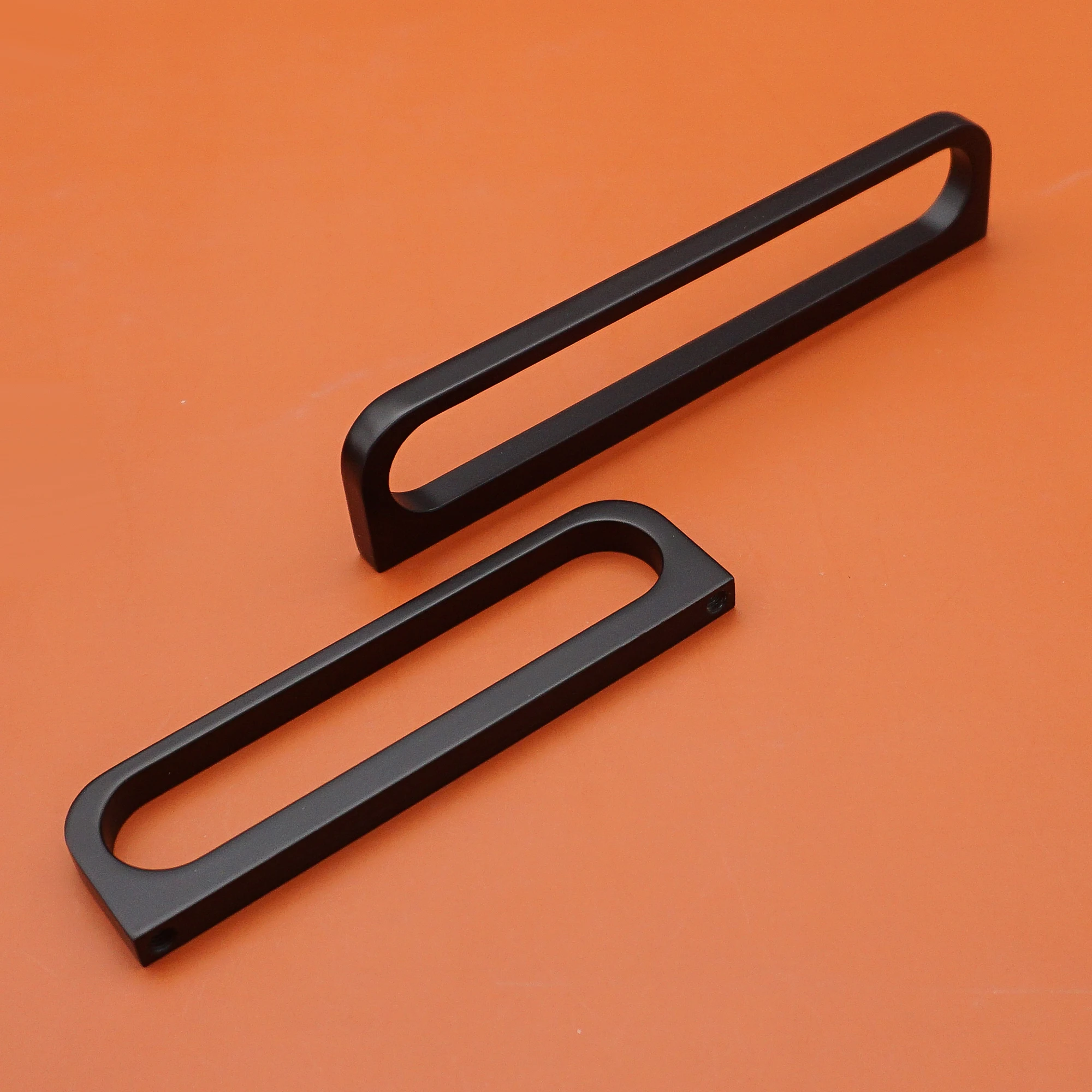 320mm Longer Alloy Furniture Handles Black Kitchen Cabinet Handle Hardware Round Square Single Hole Door Knobs Wardrobe Pulls