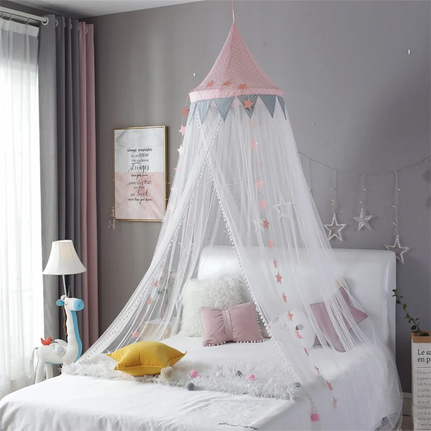 Moustiquaire anti-insectes pour chambre de bébé, rideau de lit pour enfant, tente de lit modifiée, décoration de chambre de filles, été