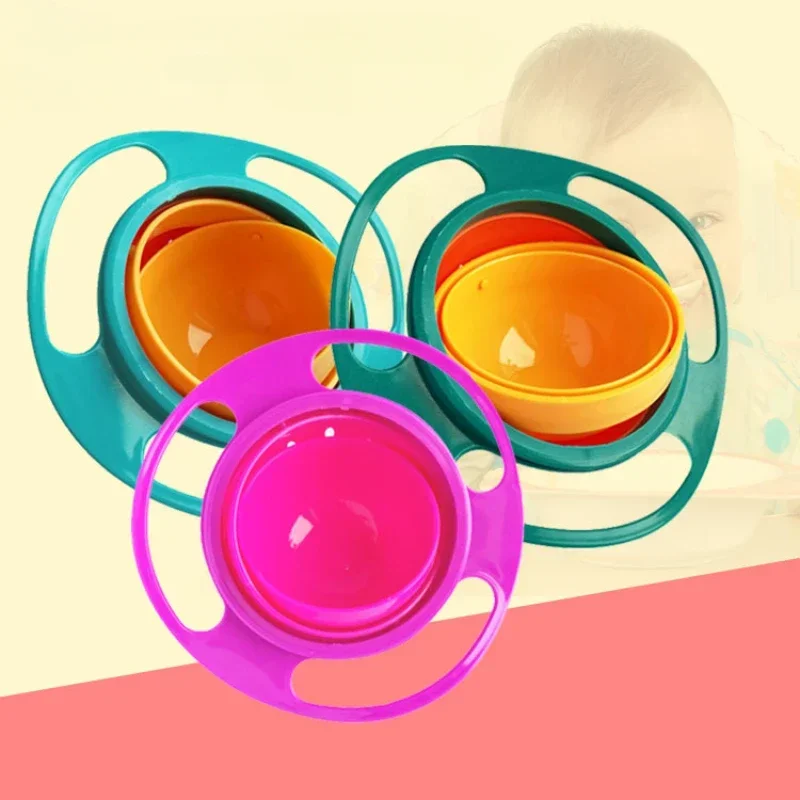 Universal Gyro Baby Bowl 360 Fegree Rotating Balance Bar Downs Flying Children Umbrella Gadgets Spill-Proof Tablewar Kitchenware