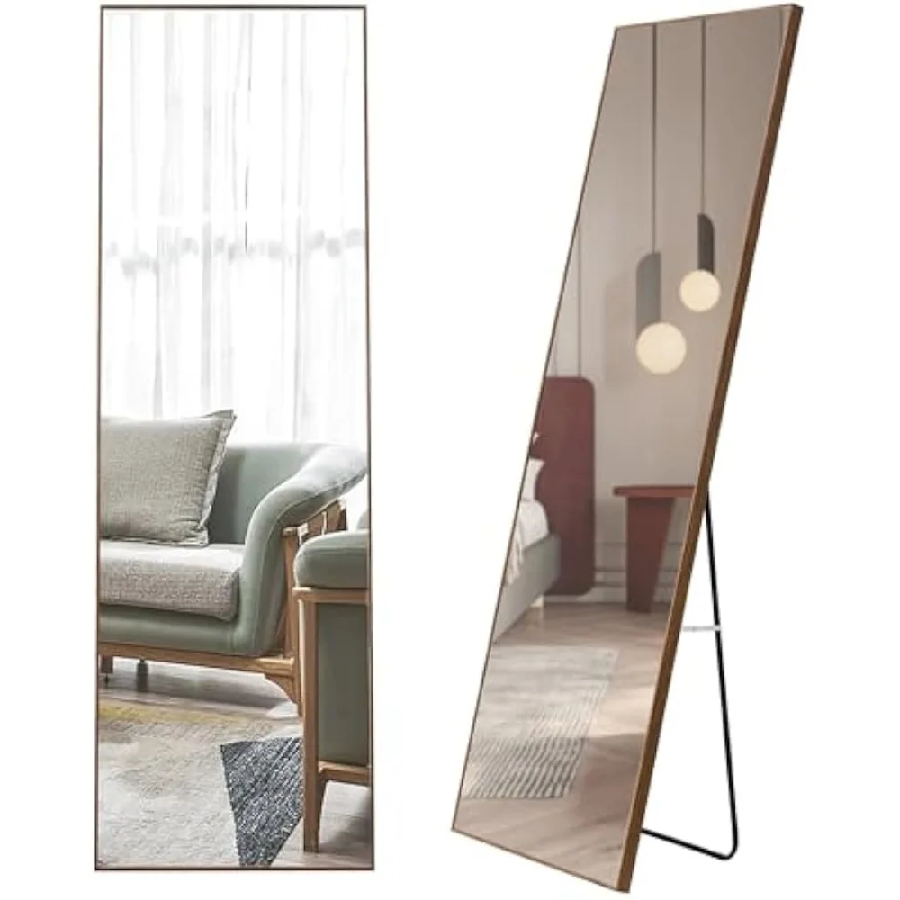 

Зеркала в полный рост 60 x 17 дюймов, коричневая рама из массива дерева, зеркало в полный рост, большое подвесное или наклонное для настенной гардеробной Bedr