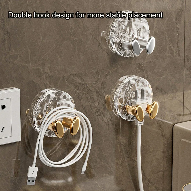 4Pcs Wall Storage Hook Punch-free Power Plug Socket Holder Kitchen Stealth Hook Wall Self Adhesive Hanger Bathroom Organizer