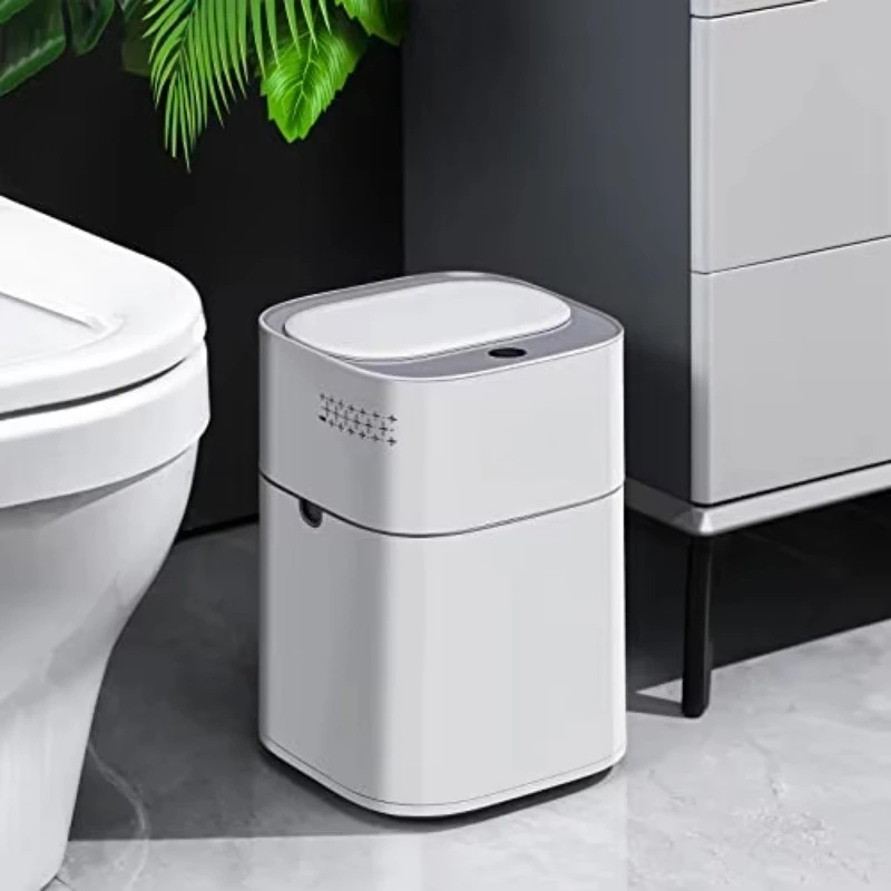 

Bathroom Trash Can Automatic Trash Can 4 Gallon Automatic Seal Motion Sensor Small Trash Can with Lid