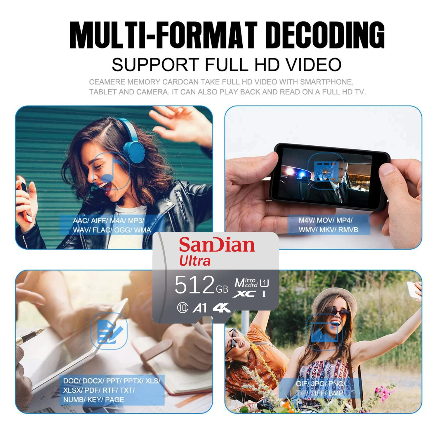 High Capacity Micro TF SD Card Memory Card 128GB High-Speed Cartao De Memoria 512GB 256GB Class 10 TF Flash Cards  for Camera - view 4