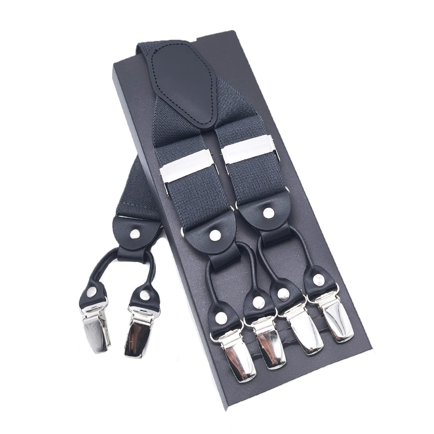 Мужские подтяжки из черной кож – обзор и цена Suspenders Clip Men