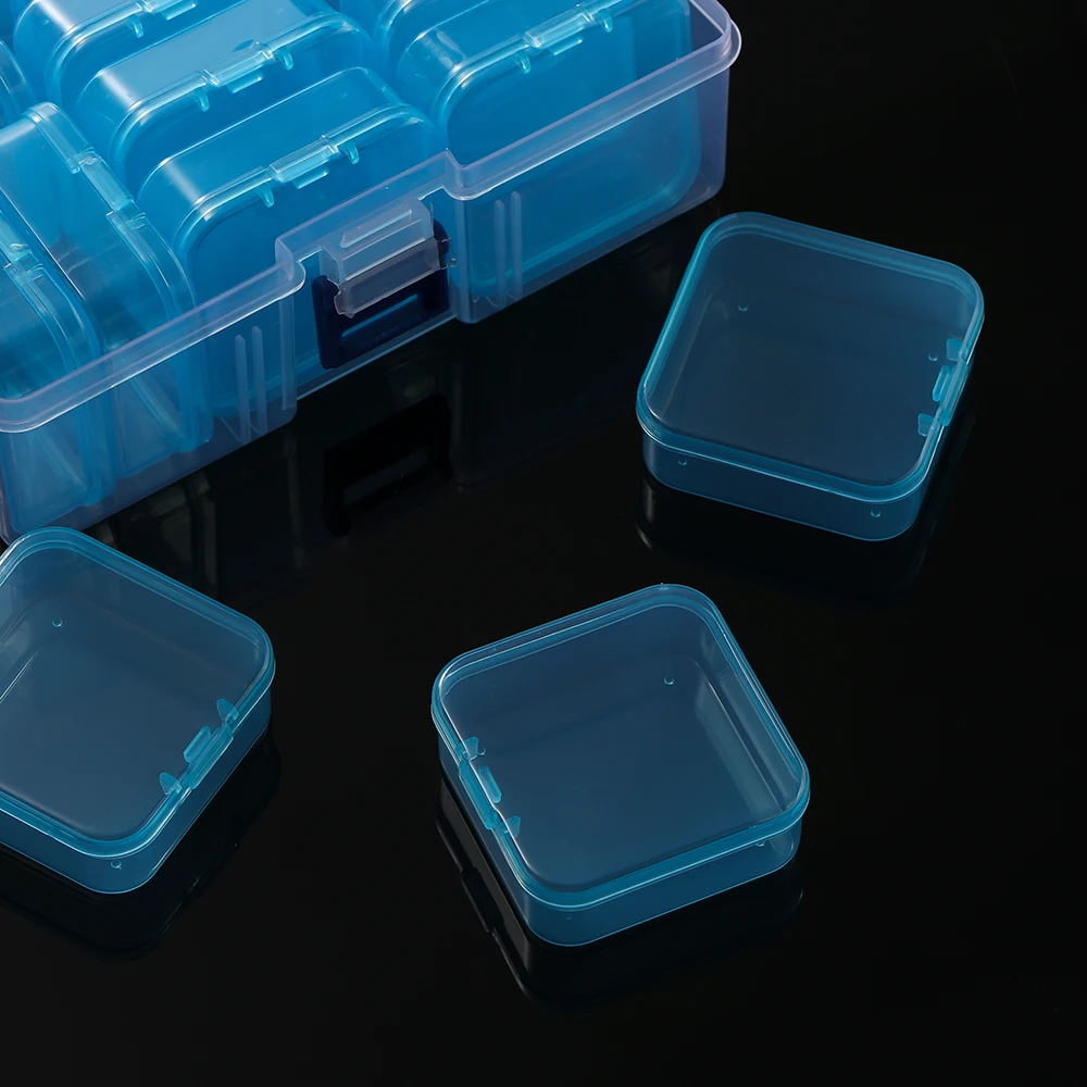 

Multifunctional Plastic Organizer Box 14Pcs Small Clear Storage Containers with Hinged Lid for Storage Small Crafts Jewelry