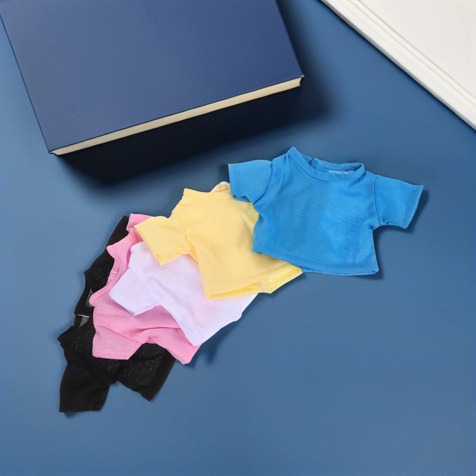 5 pçs animal de pelúcia urso camisetas cor sólida manga curta roupas acessórios confortáveis 18 Polegada roupas fantoche adorável