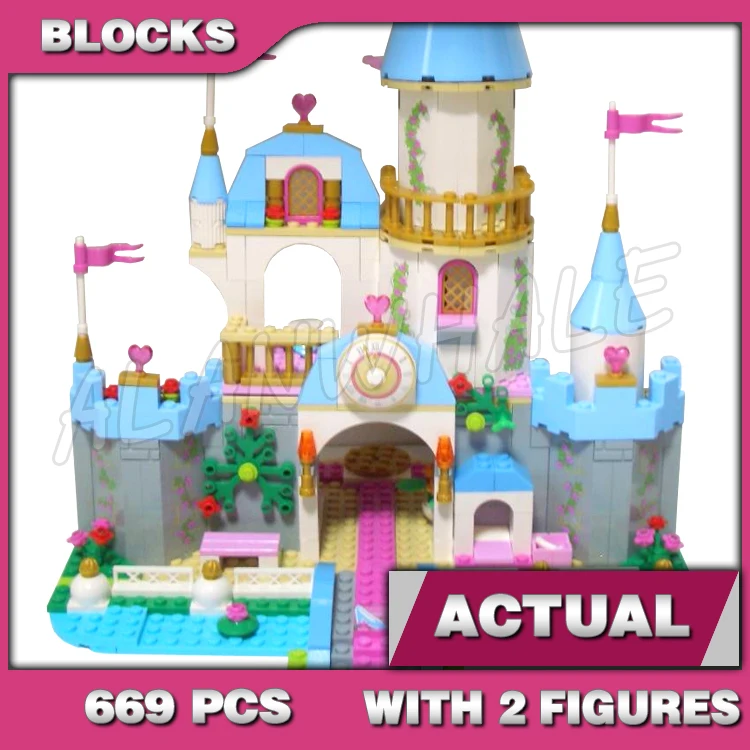 669 stücke Prinzessin Cinderella's Romantische Burg Royal Ball Fluss Brücke Blumen SY325 Bausteine Sets Kompatibel Mit Modell