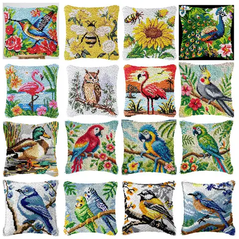 DIY 조류 앵무새 시리즈 래치 후크 키트 식물 베개 커버 매듭 베개 패키지 래치 후크 키트 바느질 자수 쿠션 세트 Best5 DIY 조류 앵무새 시리즈 래치 후크 키트 식물 베개 커버 매듭 베개 패키지 래치 후크 키트 바느질 자수 쿠션 세트 Best5