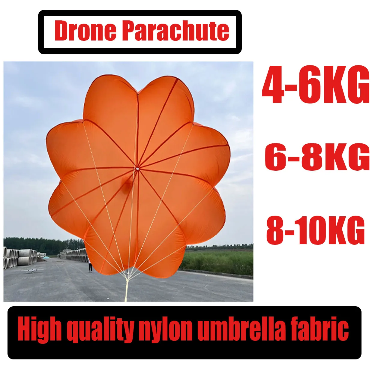 Model Aircraft Nylon Parachute With lanyard 4-15kg for Outdoor UAV Landing Protection