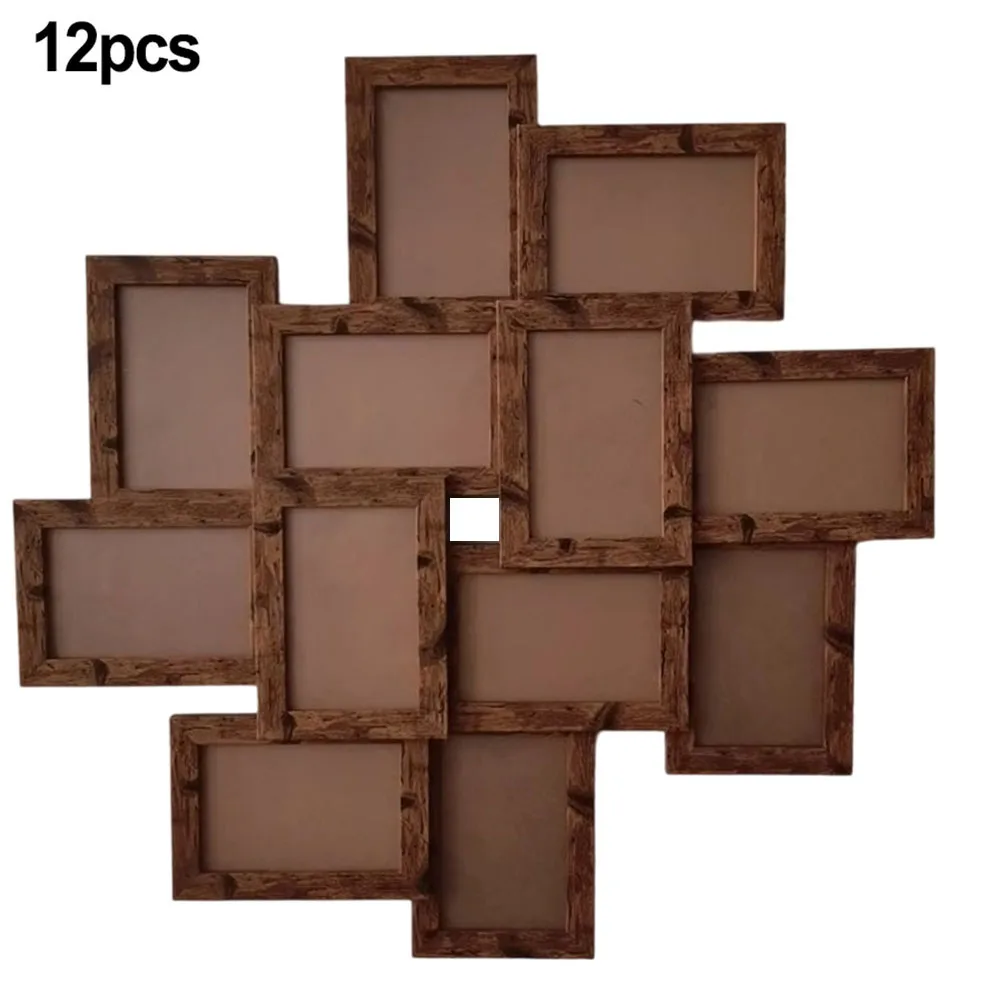 Joyful Moments Brown Wood for collage Picture Frames Robust MDF Picture Frame Set for versatile Picture Showcase