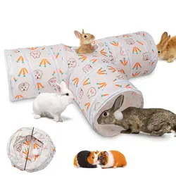 Tubes de tunnels en forme de T et de Y, cachette de lapin pliable à trois ou deux canaux, fournitures pour animaux de compagnie, tunnel pour petits animaux, jouets pour lapins, cochons d'Inde