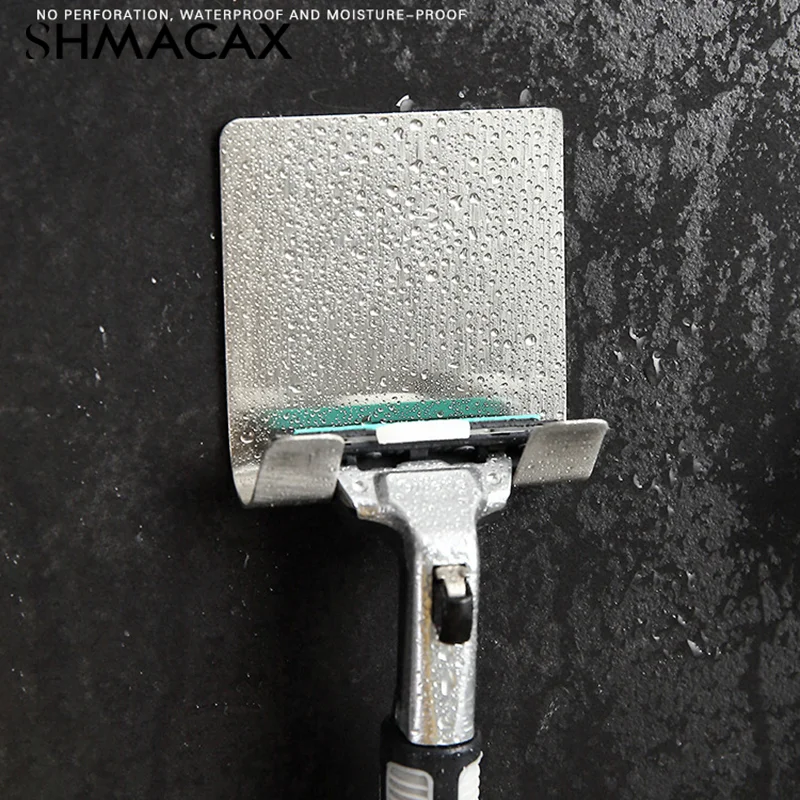 Punch Free Razor Holder bagno Storage Wall Hook Razor Rack mensola per rasoio da barba da uomo per accessori da cucina per il bagno
