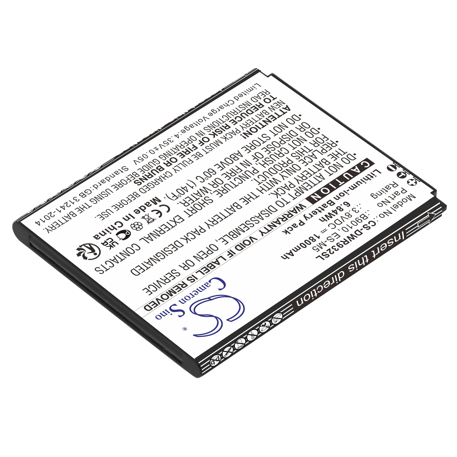 CS Replacement Battery For D-Link DWR-932, DWR-932M B9010, ES-M5 1800mAh / 6.84Wh Notebook, Laptop