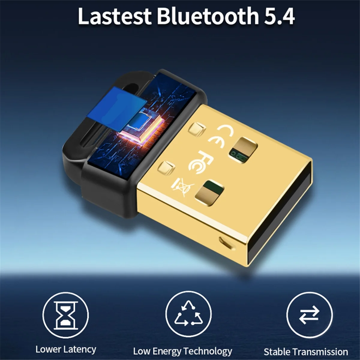 5.4 Bluetooth Adapter Driver-Free /BLE Low Latency Computer External USB Mini Bluetooth