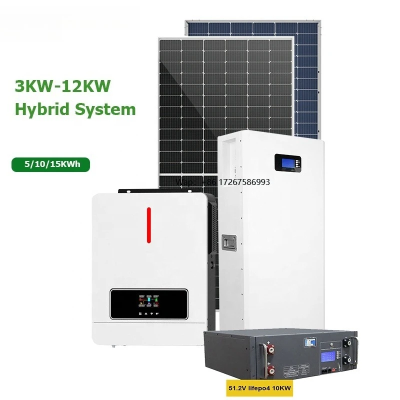 Wholesale Price Hybrid System Inverter 5Kw 6.2Kw 8Kw 10Kw 12Kw Off-Grid Complete Solar Panels Power System Kit