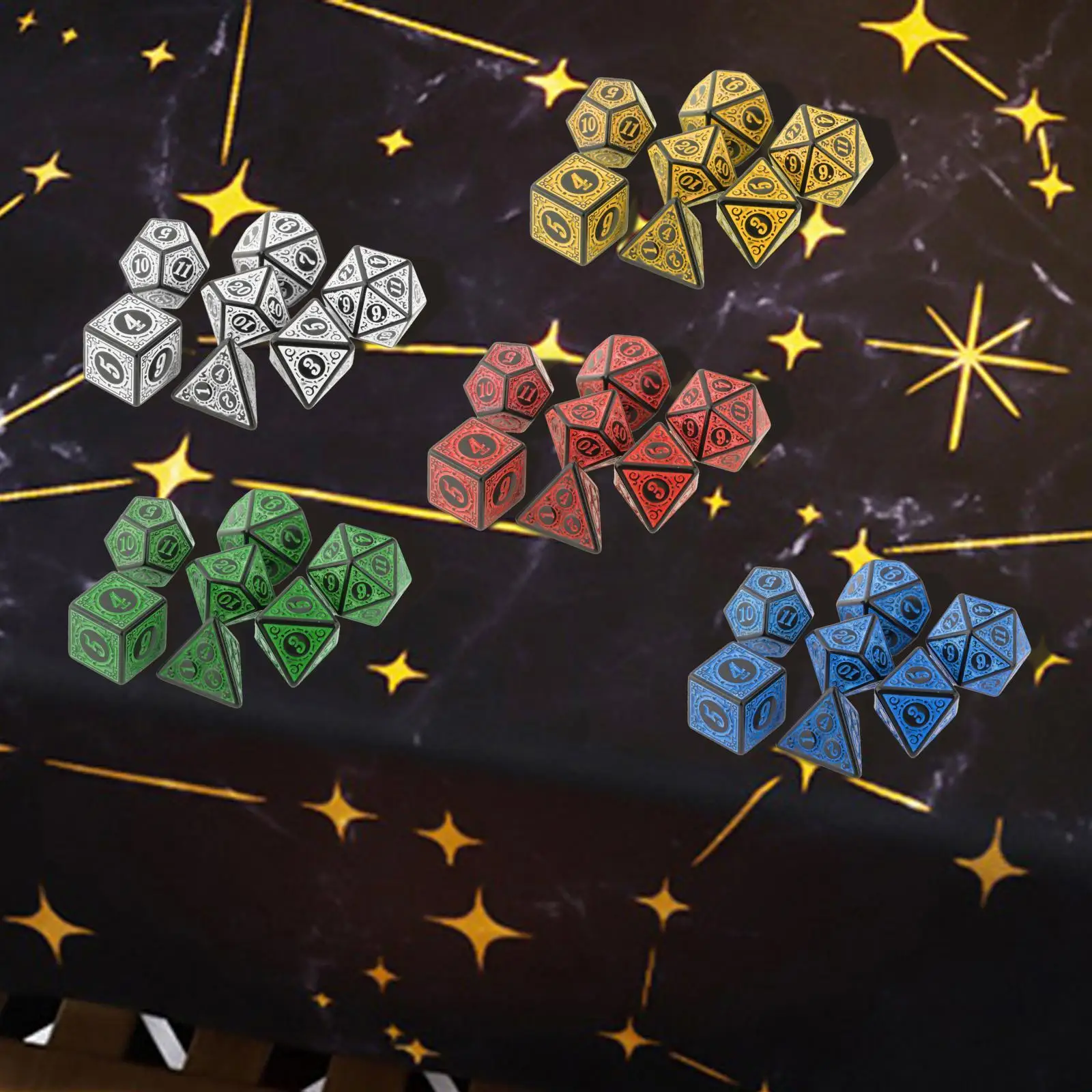 

Набор из 7 многогранных игральных кубиков для DND и вечеринок