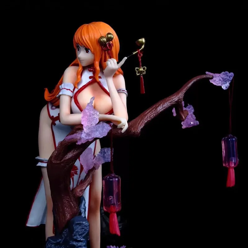 One Piece Cat Burglar Nami In Qipao Genius Navigator Straw Hat Pirates Figure Toys Collection Ornaments Anime Peripheral Gifts