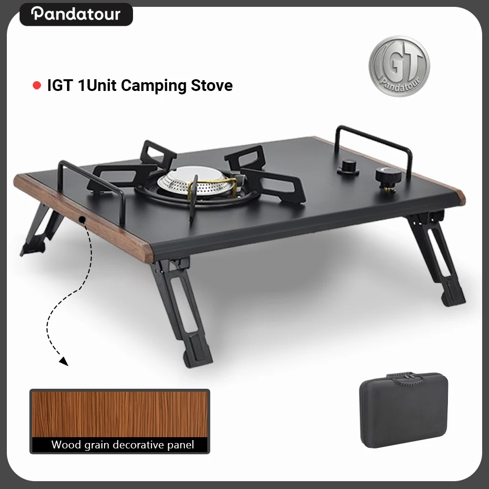 

Газовая плита Pandatour Camping IGT, одноконфорочная, с зажиганием в одно касание, настольная, складная, портативная, для походов, 3500 Вт, плоская горелка