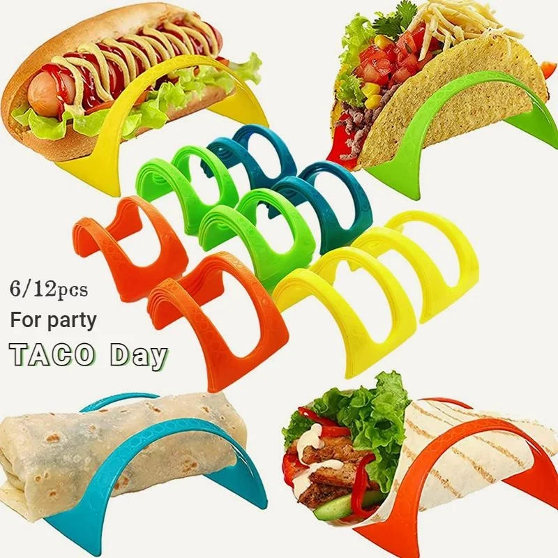 

12pcs Taco Holder Stands for Microwave Dishwasher Taco Tortillas Burritos Bar Taco Party Supplies