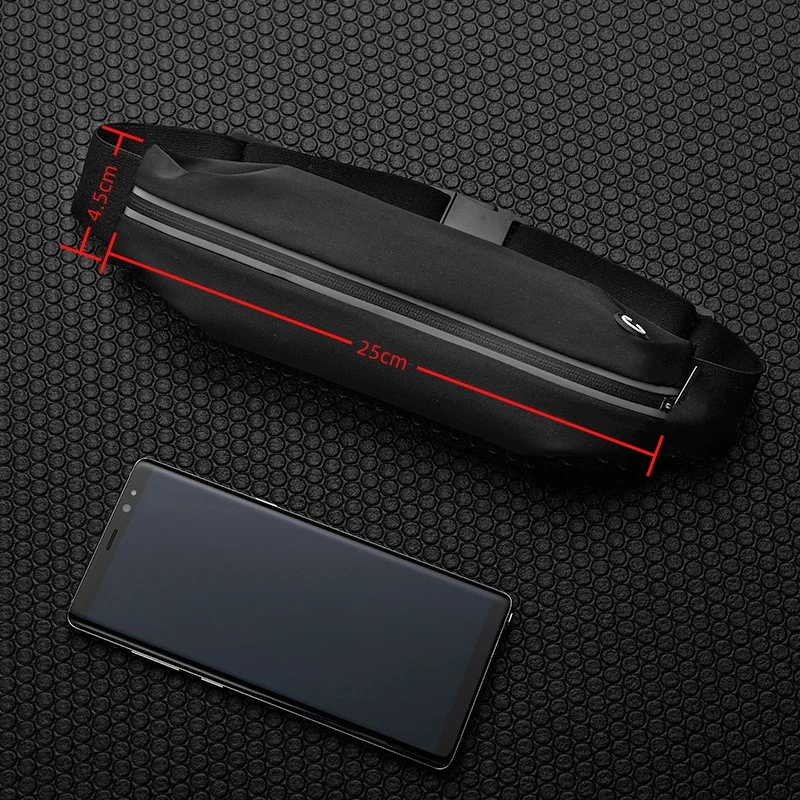 حقيبة خصر للجري خفيفة الوزن للغاية وعالية الجودة للرجال والنساء - حزام رياضي غير مرئي مع سحاب للإغلاق، حامل هاتف لـ G