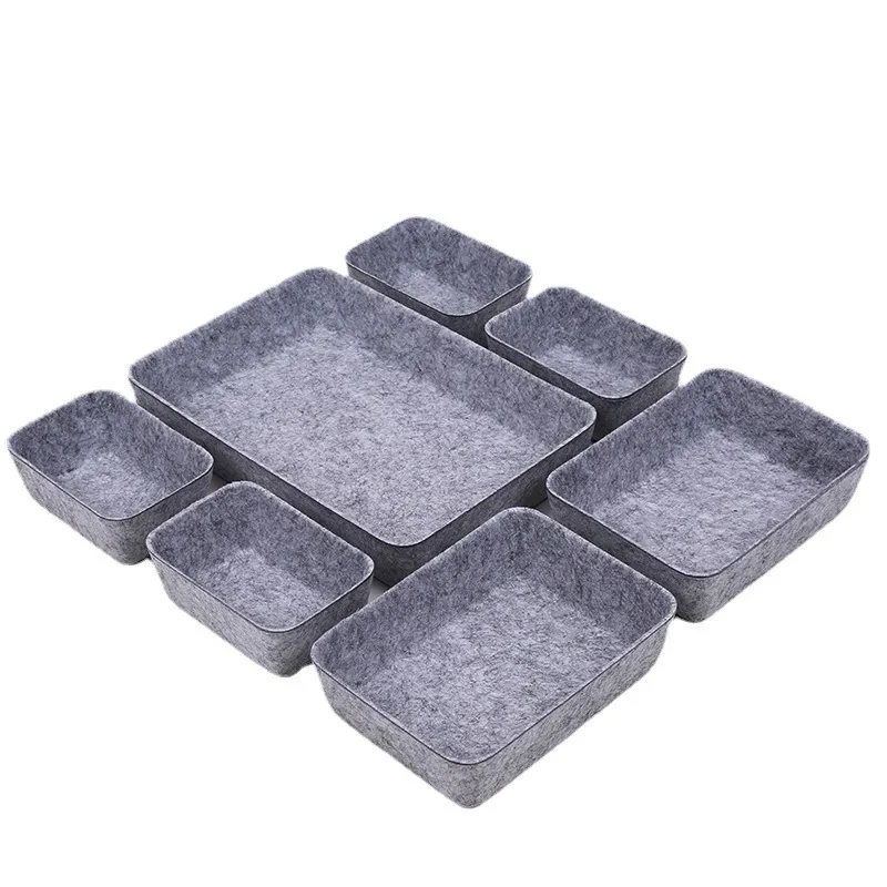 Boîte de rangement pour articles divers, maquillage, papeterie de bureau, organisateur de tiroir, conteneur de collations et d'aliments, outil de bureau, 7 pièces/ensemble