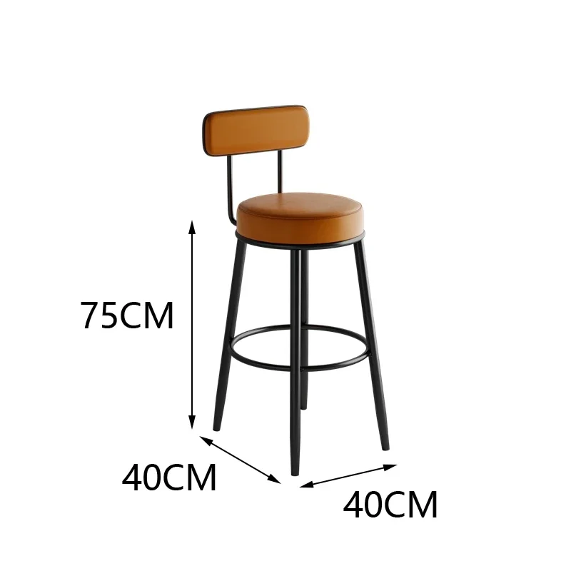 Metal Luxury Bar Chairs Dining Room Nordic Black High Quality Bar Stool Leather European Taburetes De Bar Home decoration