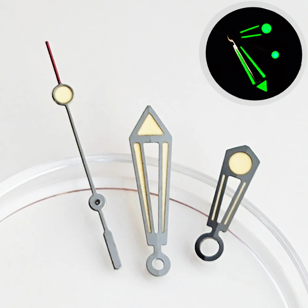 NH35 Hands 8*12.5*13 mm NH39 Hands Watch Hands Green Luminous Set Suitable for NH35/NH36/NH39 Movement Fits 31mm Dial view 3
