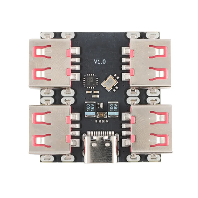 High-Speed USB 2.0 4-Way Hub Module, Type-C Extender, 40MB/S USB-HUB Splitter Expansion Board