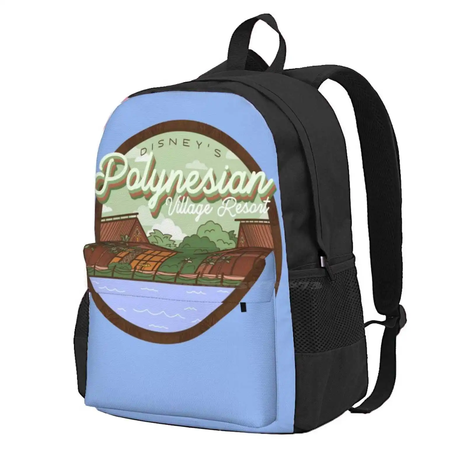 Polynesian Village Hot Sale Schoolbag Backpack Fashion Bags Resort Hotel Retro Cute Trendy Fun World Green Orange Wood