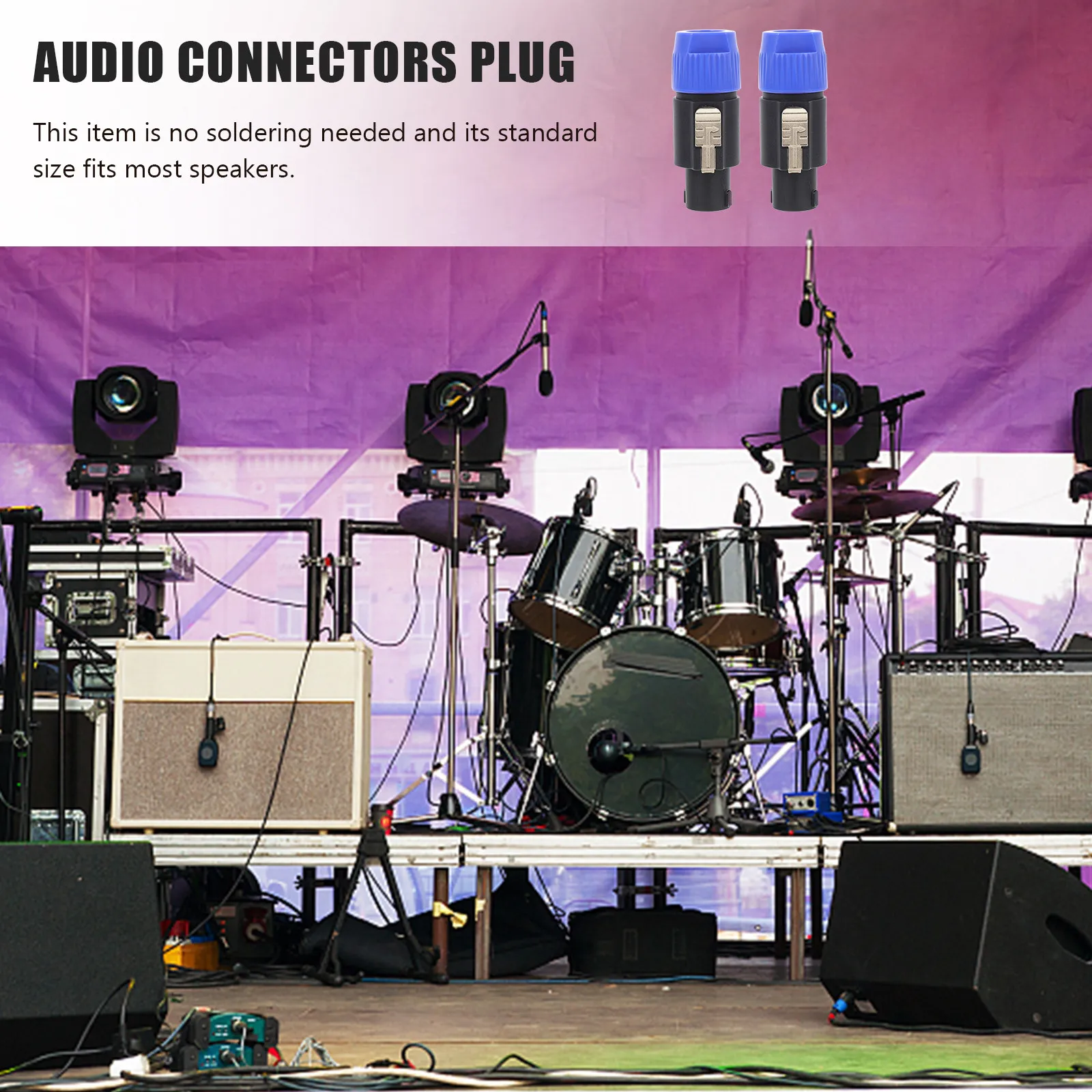 2Pcs Plastic Speaker Connector Plugs Four- Terminal Corrosion Resistant Loudspeaker Audio Connectors Plug